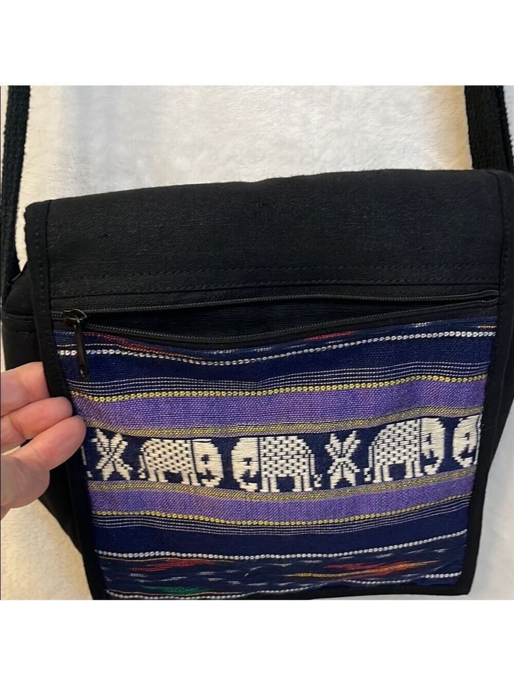 100% cotton Crossbody Bag with Adjustable Strap - Picture 3 of 8